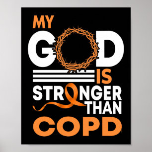 Mein Gott ist stärker als COPD Awareness Ribbon Poster
