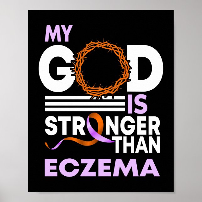 Mein Gott ist stärker als das Ekzema Awareness Rib Poster (Vorne)