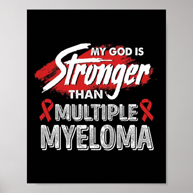 Mein Gott ist stärker als das Multiples Myelom Blu Poster (Vorne)