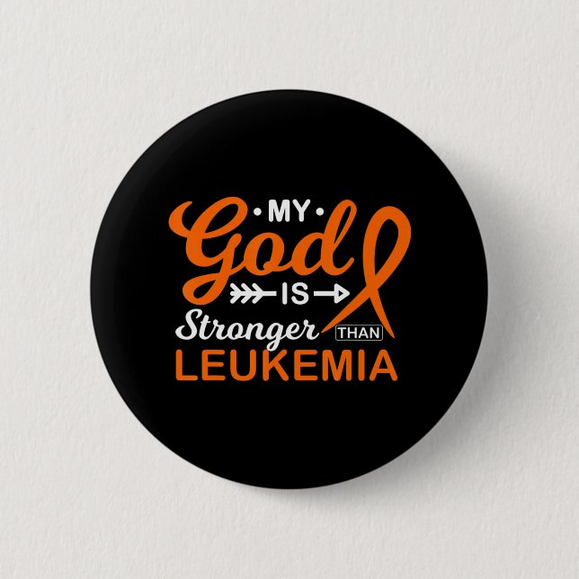 Mein Gott ist stärker als der Leukämiewarner Button (Vorderseite)