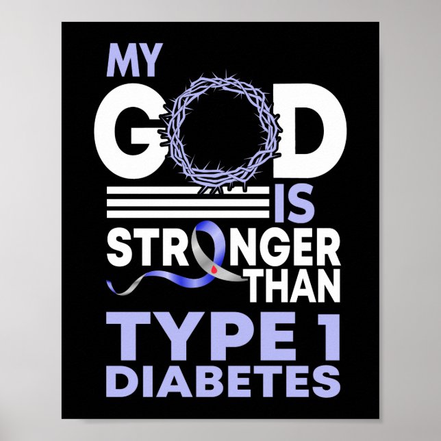 Mein Gott ist stärker als Diabetes Typ 1 Poster (Vorne)