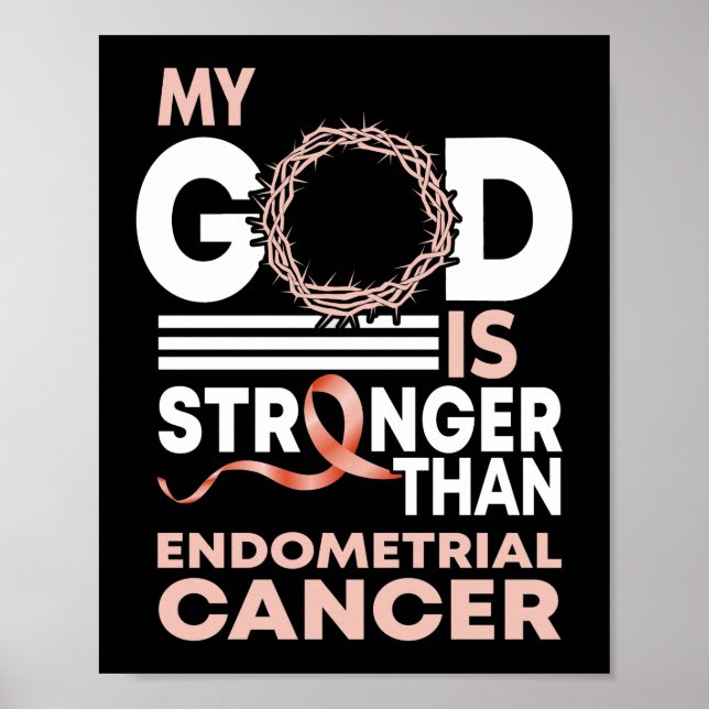 Mein Gott ist stärker als Endometriumkrebs Poster (Vorne)