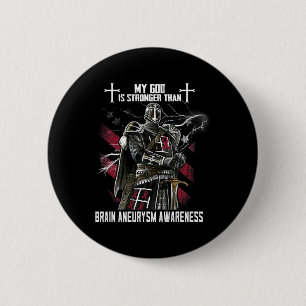 Mein Gott ist stärker als Hirnaneurysma-Bewusstsei Button