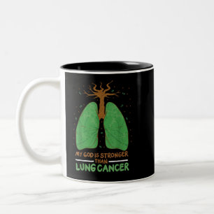 Mein Gott ist stärker als Lungenkrebs Zweifarbige Tasse