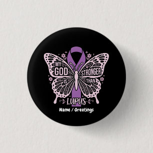 Mein Gott ist stärker als Lupus - Glaube basierter Button