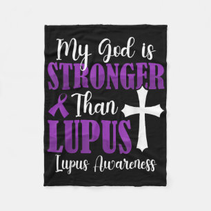 Mein Gott ist stärker als Lupus Lila Ribbon Lupus Fleecedecke