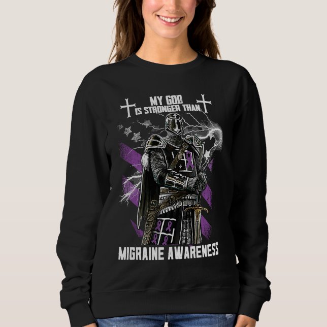 Mein Gott ist stärker als Migräne-Bewusstsein Sweatshirt (Vorderseite)