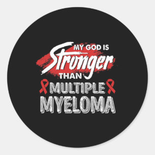 Mein Gott ist stärker als multiples Myelom Blut ka Runder Aufkleber