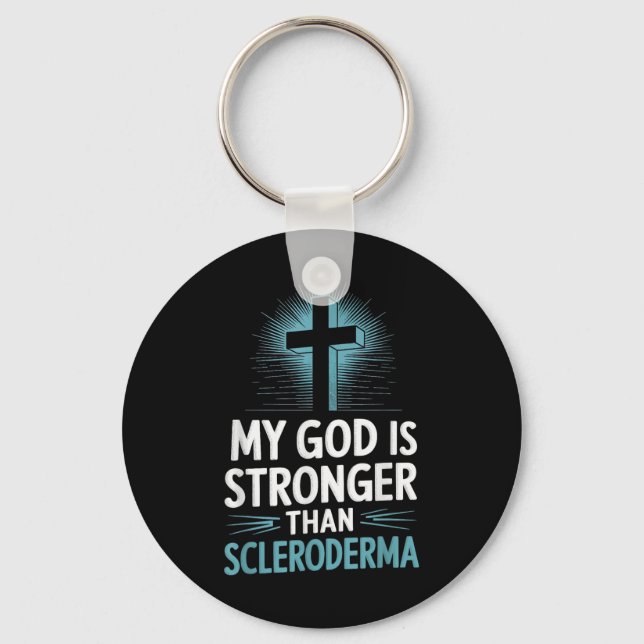 Mein Gott ist stärker als Skleroderma Schlüsselanhänger (Vorderseite)