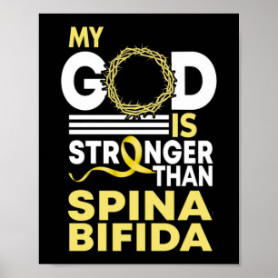 Mein Gott ist stärker als Spina Bifida Bewusstsein Poster