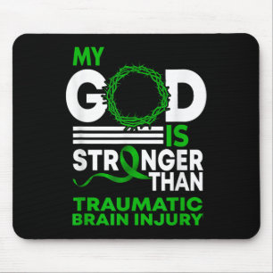 Mein Gott ist stärker als traumatische Gehirnverle Mousepad