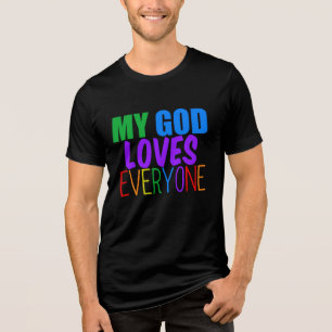 Mein Gott Lieben Jeder LGBTQ Christlich Tri-Blend Shirt