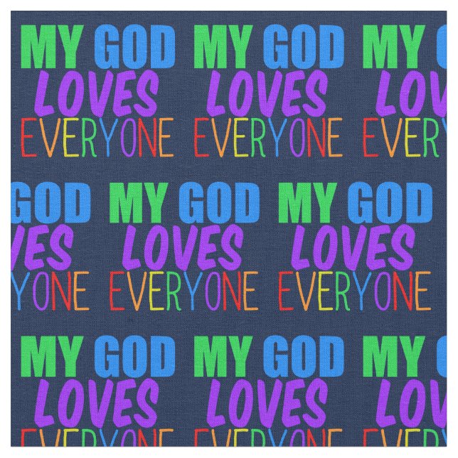 Mein Gott Lieben Jeder Niedlich Christlich Stoff (Nahaufnahme)