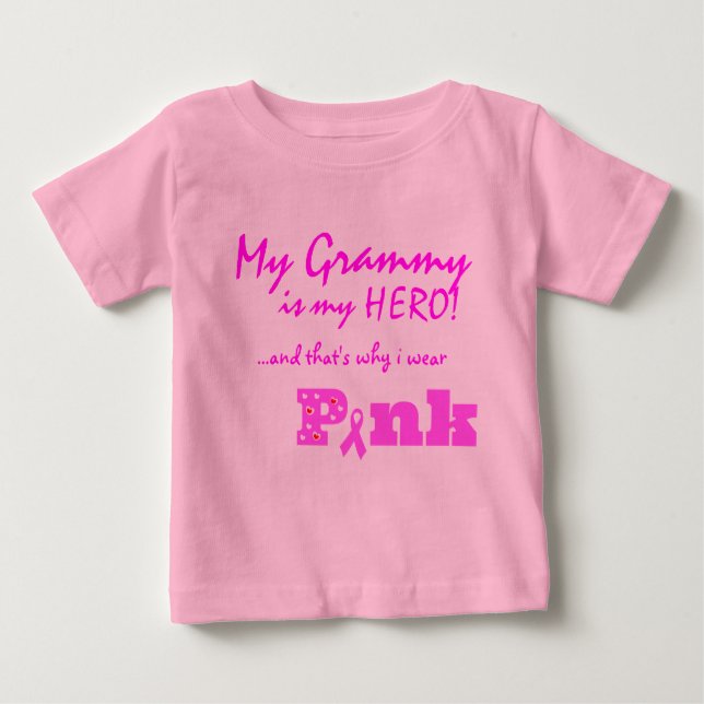 Mein Grammy ist mein Held, deshalb trage ich PINK Baby T-shirt (Vorderseite)