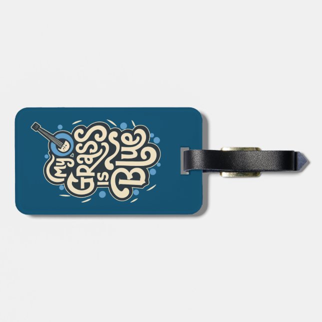 Mein Gras ist Blue Bluegrass Folk Music Gepäckanhänger (Rückseite horizontal)