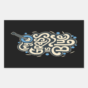 Mein Gras ist Blue Bluegrass Folk Music Rechteckiger Aufkleber