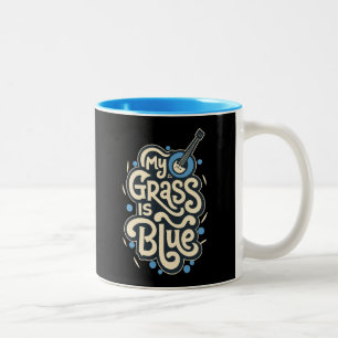 Mein Gras ist Blue Bluegrass Folk Music Zweifarbige Tasse