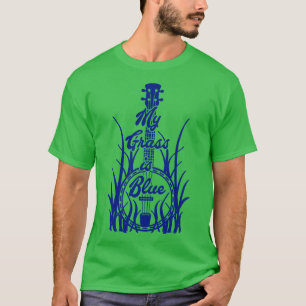Mein Grass ist Blue Bluegrass Lover Banjo Blue T-Shirt