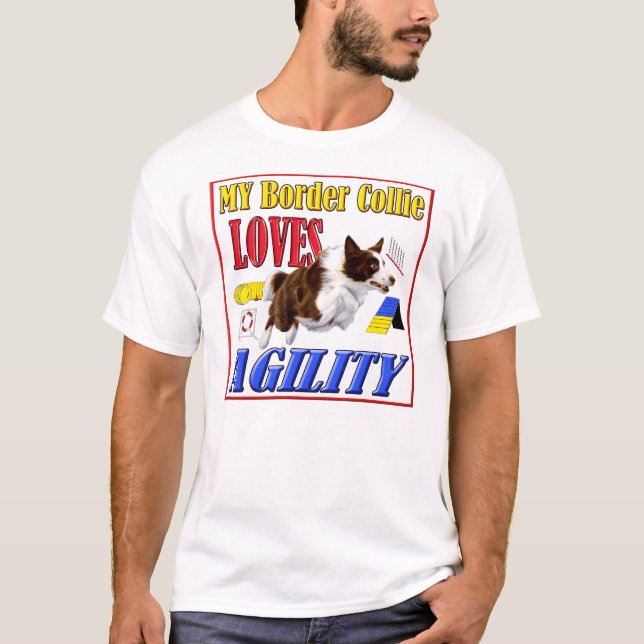 Mein Grenzcollie-Liebe-Agilityhemdrot T-Shirt (Vorderseite)