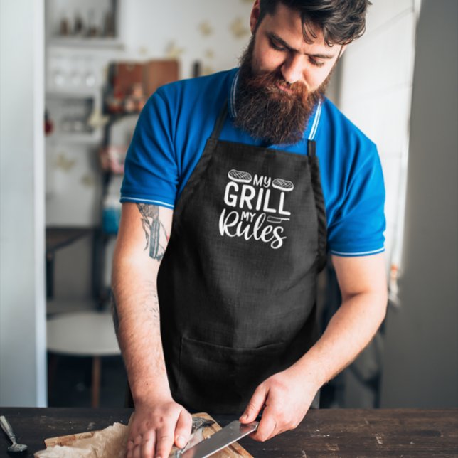 Mein Grill Meine Regeln GRILLEN große schwarze Sch Schürze (Von Creator hochgeladen)