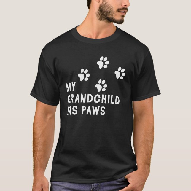 Mein Großkind hat Paws Dog Fur Elternteil T-Shirt (Vorderseite)