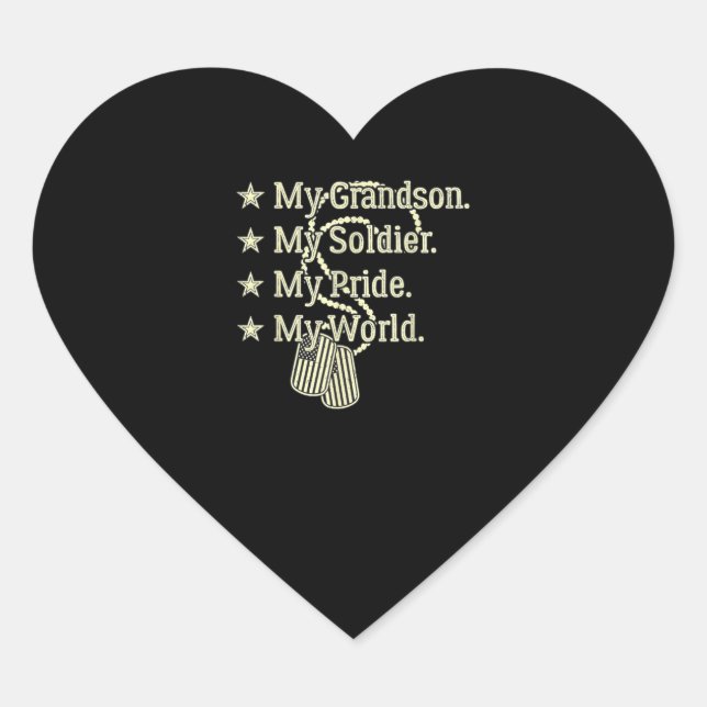 Mein Großvater, mein Soldat Helden Proud, Militärg Herz-Aufkleber (Vorderseite)