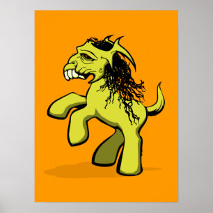 Mein gruseliger Pony (gelb) Poster