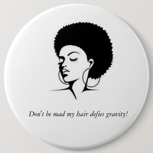 Mein Haar fordert Schwerkraftknopf heraus Button (Vorderseite)
