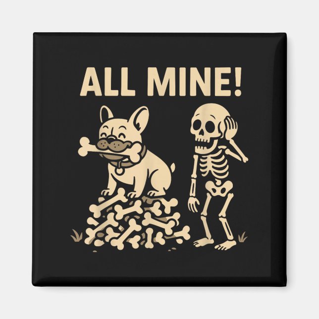 Mein Halloween-Hund-Skelett-Knochen Magnet (Vorne)