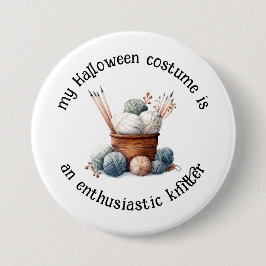 Mein Halloween-Kostüm ist ein begeisterter Knitter Button