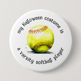 Mein Halloween-Kostüm ist ein Softball-Spieler, lu Button