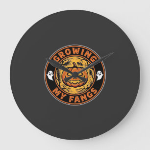 Mein Halloween-Kürbis-Geister-Design mit wachsende Große Wanduhr