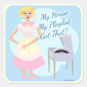 Mein Haus Meine Playliste Quadratischer Aufkleber