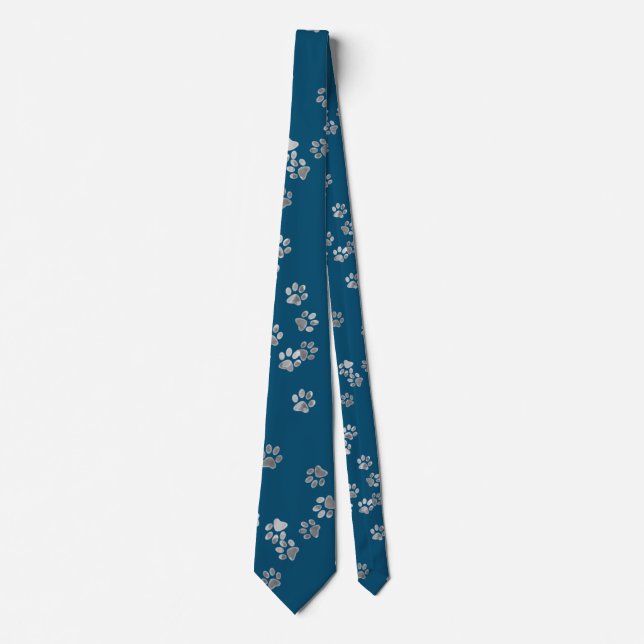 Mein Haustier Pawprints Neck Tie Krawatte (Vorderseite)