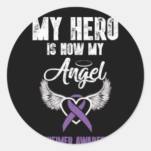 Mein Held ist jetzt mein Engel-Alzheimer-Bewusstse Runder Aufkleber
