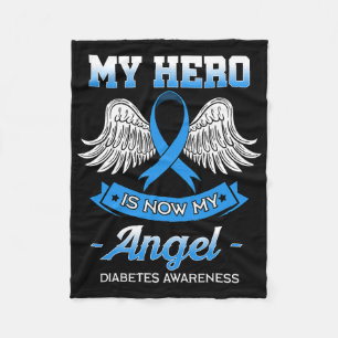 Mein Held ist jetzt mein Engel Diabetes Blue Diabe Fleecedecke