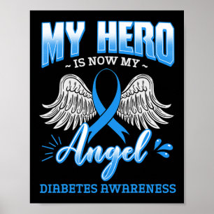 Mein Held ist jetzt mein Engel Diabetes-Diabetiker Poster