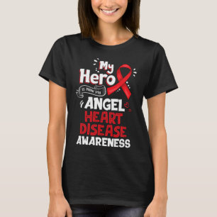 Mein Held ist jetzt mein Engel Herzkrankheit Bewus T-Shirt