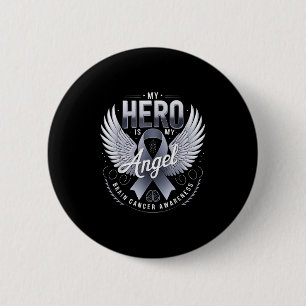 Mein Held ist mein Engel-Gehirn-Krebs-Bewusstsein Button
