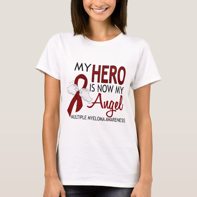 Mein Held ist mein Engels-multiples Myeloma T-Shirt (Vorderseite)