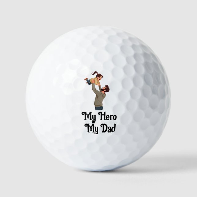 Mein Held, mein Vater - Vatertag Geschenkdesign Golfball (Vorderseite)