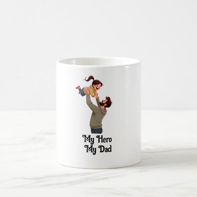 Mein Held, mein Vater - Vatertag Geschenkdesign Kaffeetasse (Mittel)