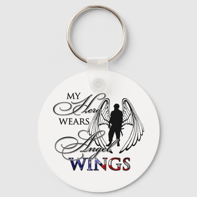 Mein Held trägt Angel Wings Schlüsselanhänger (Vorderseite)