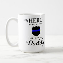 Mein Held trägt ein Abzeichen Daddy Vathers Day Fo Kaffeetasse
