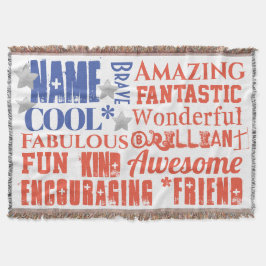 Mein Hero Admirable Qualities Typography USA Flag Decke