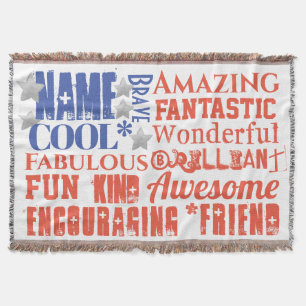 Mein Hero Admirable Qualities Typography USA Flag Decke
