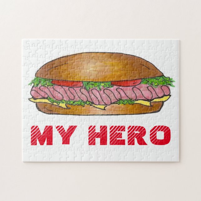 Mein Hero Ham Cheese Hoagie U-Boot Sandwich Puzzle (Horizontal)