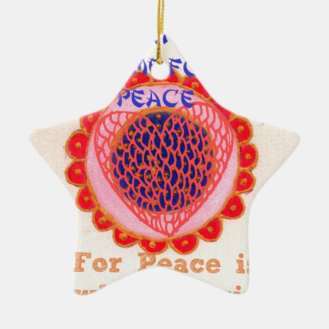 Mein Herz bekommt Zuhause für Peace.pnng Keramik Ornament (Vorne)