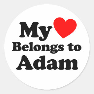 Mein Herz gehört Adam Runder Aufkleber