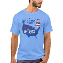 Mein Herz gehört Amerika Patriotisches Herren T-Sh